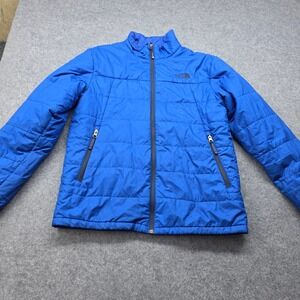 The North Face Mens Blue Quilted Puffer Jacket Full Zip Size Medium